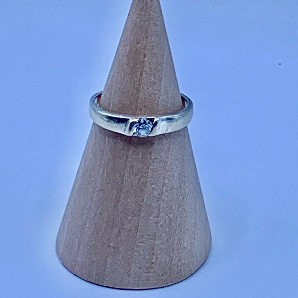 Tiny Sterling Silver Ring with Channel Set Quartz Gemstone